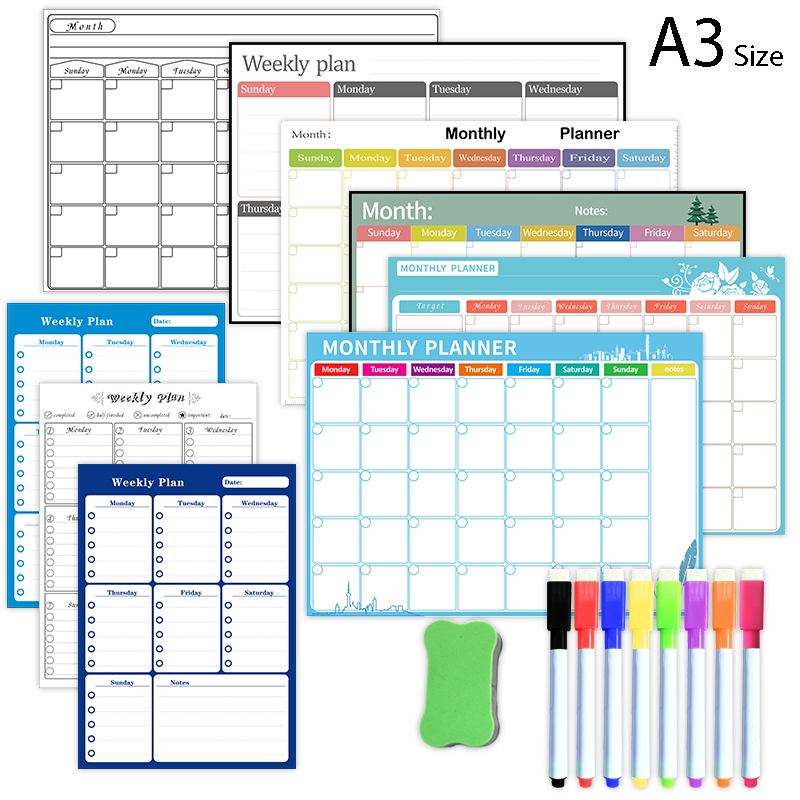 Meal Prep Planner - Magnetic Weekly Monthly Planner Calendar Table