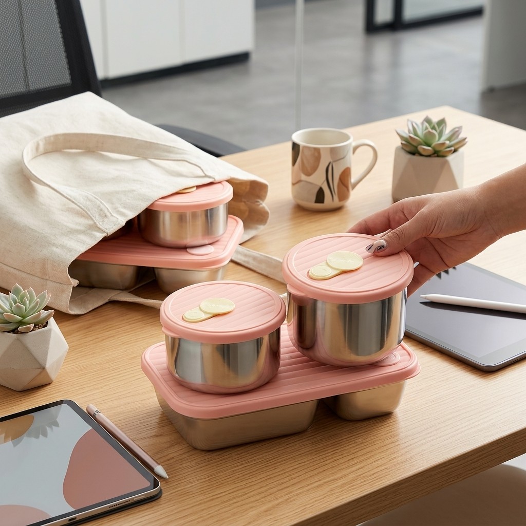 Meal Prep For Office - Microwave Safe 304 Stainless Steel Lunch