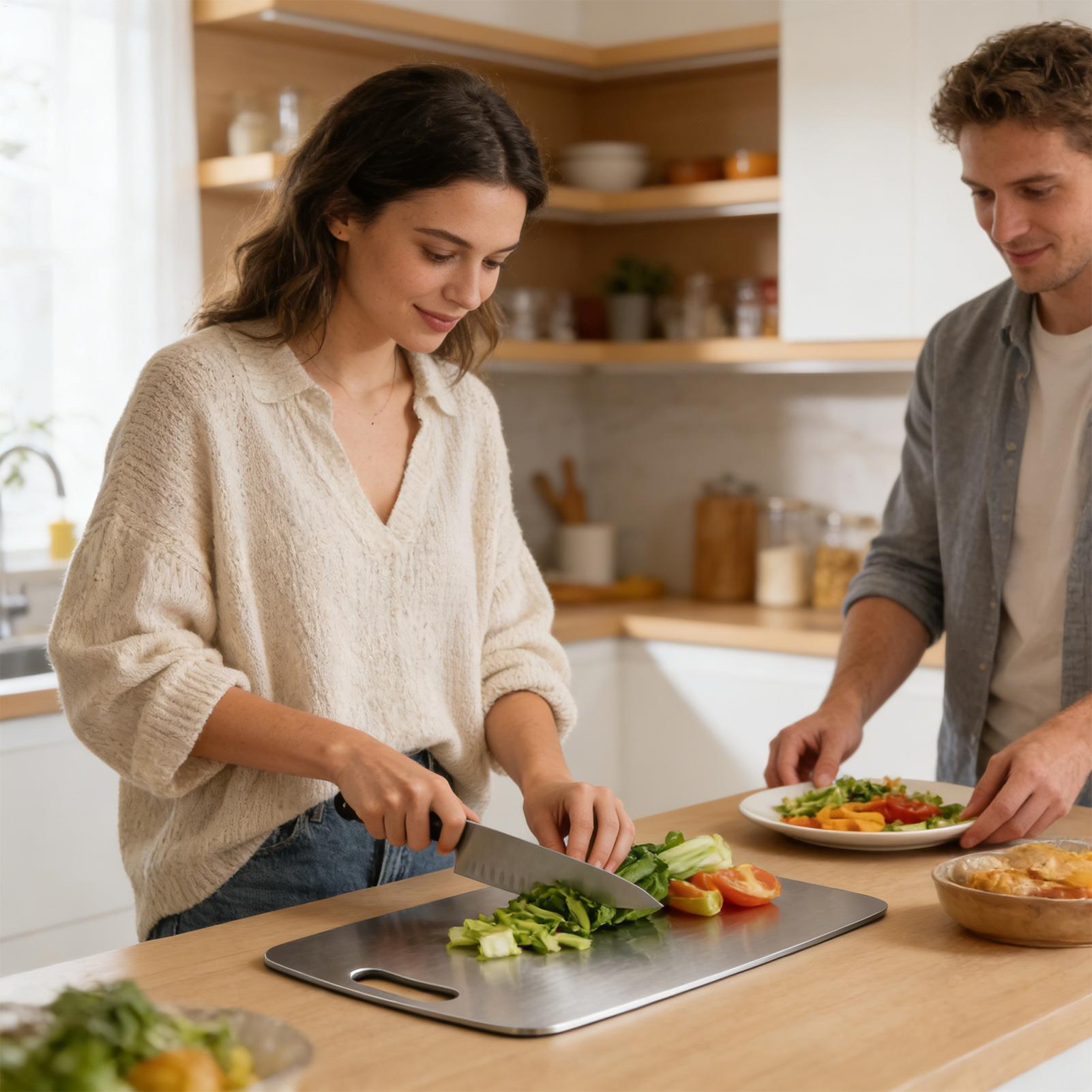 Meal Prep Chicken - Stainless Steel Chopping Board Double Sided