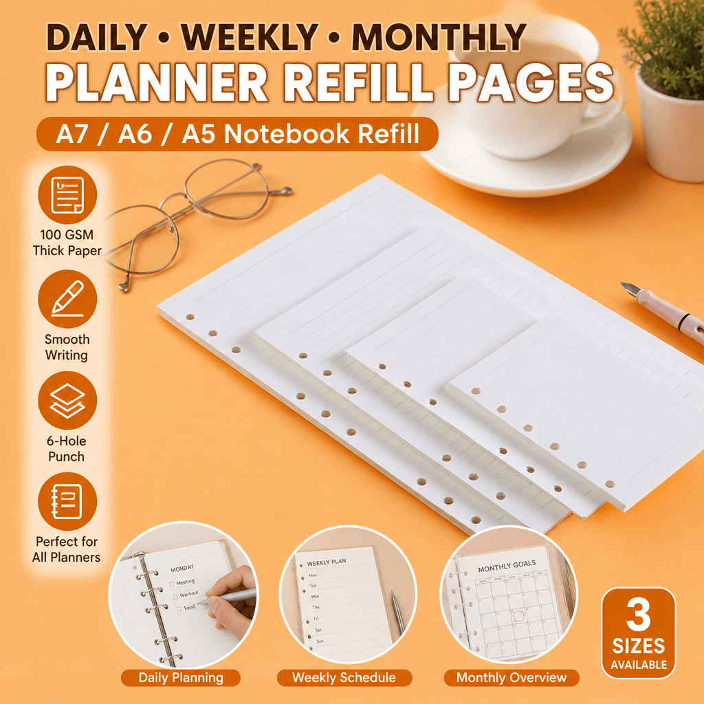 Meal Prep Planner - A5 A6 A7 Planner Refill Pages