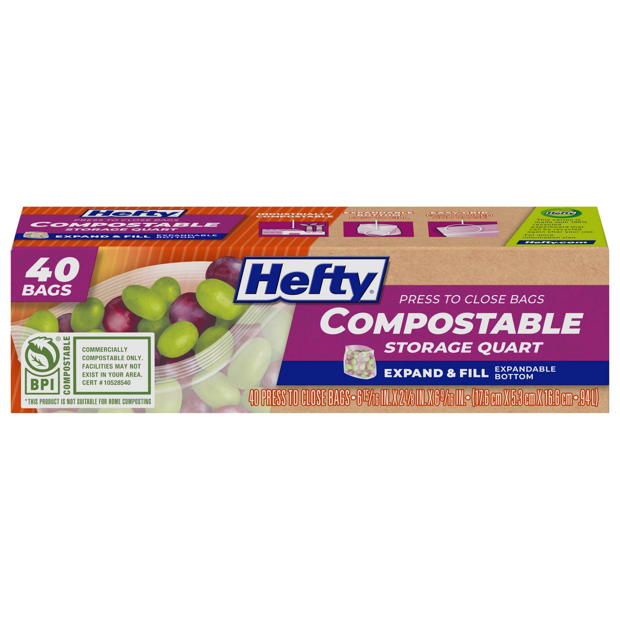 Meal Prep Fit - Quart Food Storage Bags 40ct, Plant