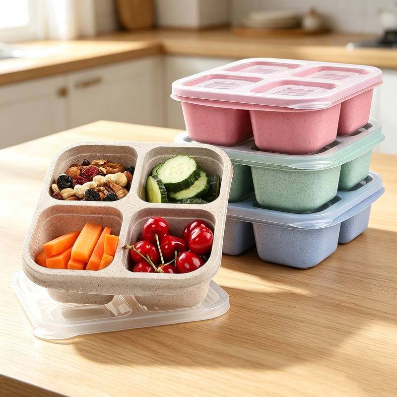 Premium Wheat Straw Bento Box  - Meal Prep For Office 评论和价格