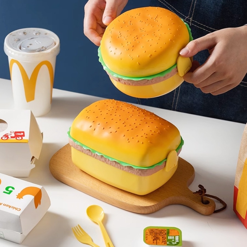 Hamburger Lunch Box Double Tie - Meal Prep Lunch Boxes 评论和价格